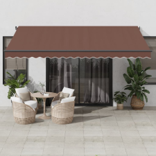 vidaXL barna kézzel kihúzható napellenző 450 x 350 cm kerti bútor