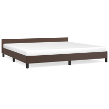 vidaXL barna műbőr ágykeret fejtámlával 200 x 200 cm (347522) ágy és ágykellék