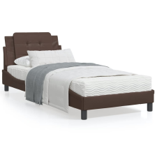 vidaXL barna műbőr ágykeret fejtámlával 90x190 cm ágy és ágykellék
