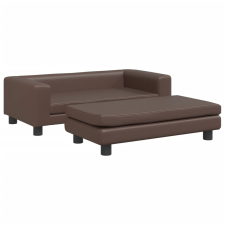 vidaXL barna műbőr kutyaágy hosszabbítóval 100 x 50 x 30 cm (172028) szállítóbox, fekhely kutyáknak