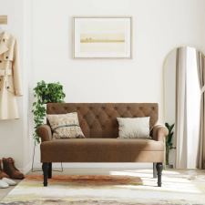 vidaXL barna műbőr pad háttámlával 120x62x75,5 cm bútor