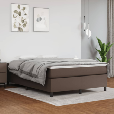 vidaXL barna műbőr rugós ágy matraccal 140 x 200 cm ágy és ágykellék