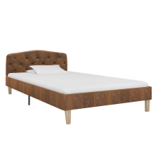 vidaXL barna művelúr ágykeret 90 x 200 cm (284936) ágy és ágykellék