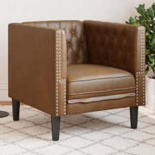 vidaXL barna művelúr Chesterfield kanapéfotel bútor
