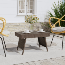 vidaXL barna összecsukható polyrattan kisasztal 60 x 40 x 38 cm bútor