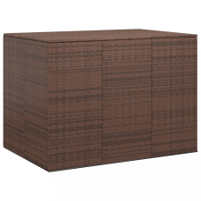 vidaXL Barna polietilén rattan kerti párnatartó láda 145x100x103 cm kerti tárolás