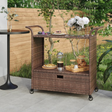 vidaXL barna polyrattan bárkocsi fiókkal 100 x 45 x 97 cm bútor