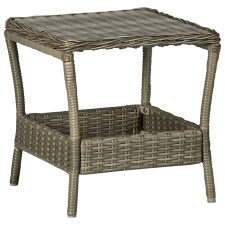 vidaXL barna polyrattan kerti asztal 45 x 45 x 46,5 cm kerti bútor