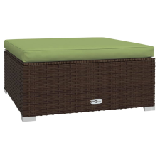 vidaXL barna polyrattan kerti lábtartó párnával 70 x 70 x 30 cm (317558) kerti bútor