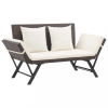 vidaXL Barna polyrattan kerti pad párnákkal 176 cm