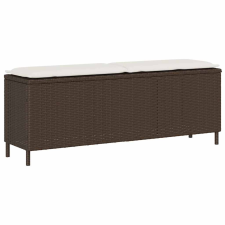 vidaXL barna polyrattan kerti pad párnával 110x30x40,5 cm kerti bútor