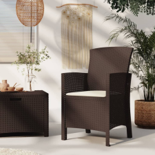 vidaXL barna polyrattan kerti szék párnával kerti bútor