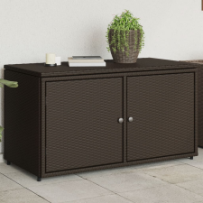 vidaXL barna polyrattan kerti tárolószekrény 110 x 55 x 60,5 cm kerti tárolás