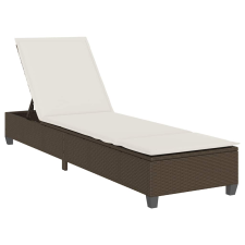vidaXL barna polyrattan napozóágy párnákkal 55x200x25,5 cm (4104094) kerti bútor