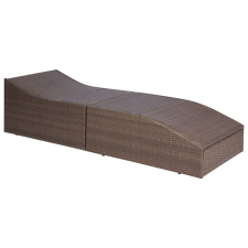 vidaXL barna polyrattan napozóágy párnával (44135) kerti bútor