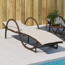 vidaXL barna polyrattan napozóágy párnával 60 x 199 x 42 cm kerti bútor