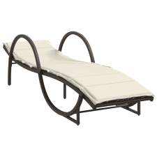 vidaXL barna polyrattan napozóágy párnával 60 x 199 x 42 cm kerti bútor