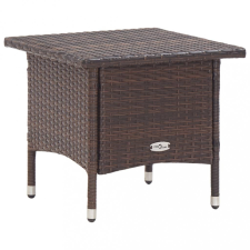 vidaXL barna polyrattan teázóasztal 50 x 50 x 47 cm kerti bútor