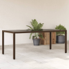 vidaXL Barna polyrattan üveglapos kerti asztal 190 x 90 x 75 cm