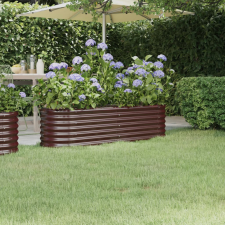 vidaXL Barna porszórt acél kerti magaságyás 152x40x36 cm kerti tárolás