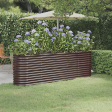 vidaXL Barna porszórt acél kerti magaságyás 224x40x68 cm kerti tárolás