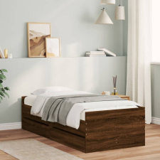 vidaXL barna sonoma-tölgy kisméretű egyszemélyes ágykeret 75 x 190 cm ágy és ágykellék