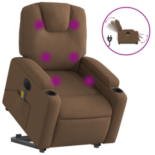 vidaXL barna szövet dönthető elektromos álló masszázsfotel (3204408) masszázsfotel