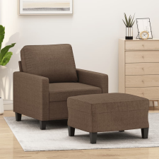 vidaXL barna szövet kanapéfotel lábtartóval 60 cm bútor