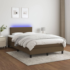 vidaXL Barna szövet rugós és LED-es ágy matraccal 120 x 200 cm ágy és ágykellék