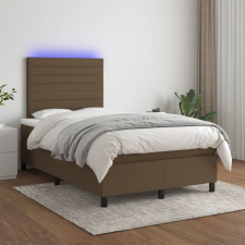 vidaXL barna szövet rugós és LED-es ágy matraccal 120 x 200 cm ágy és ágykellék