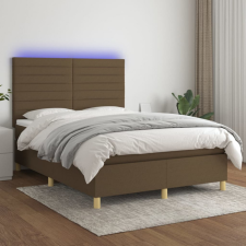 vidaXL Barna szövet rugós és LED-es ágy matraccal 140x190 cm ágy és ágykellék