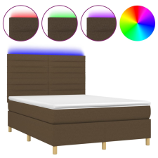 vidaXL barna szövet rugós és LED-es ágy matraccal 140x190 cm (3135512) ágy és ágykellék