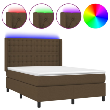 vidaXL barna szövet rugós és LED-es ágy matraccal 140x200 cm (3138640) ágy és ágykellék