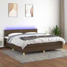vidaXL barna szövet rugós és LED-es ágy matraccal 160x200 cm ágy és ágykellék