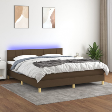 vidaXL barna szövet rugós és LED-es ágy matraccal 180 x 200 cm ágy és ágykellék