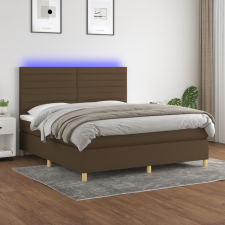 vidaXL Barna szövet rugós és LED-es ágy matraccal 180 x 200 cm ágy és ágykellék