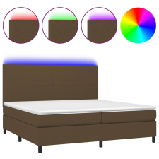 vidaXL barna szövet rugós és LED-es ágy matraccal 200x200 cm ágy és ágykellék