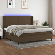 vidaXL barna szövet rugós és LED-es ágy matraccal 200x200 cm ágy és ágykellék