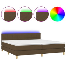 vidaXL barna szövet rugós és LED-es ágy matraccal 200x200 cm (3133744) ágy és ágykellék