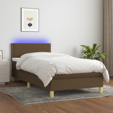 vidaXL barna szövet rugós és LED-es ágy matraccal 80 x 200 cm ágy és ágykellék