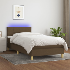 vidaXL barna szövet rugós és LED-es ágy matraccal 90x190 cm ágy és ágykellék