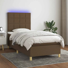 vidaXL barna szövet rugós és LED-es ágy matraccal 90x190 cm ágy és ágykellék