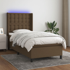 vidaXL barna szövet rugós és LED-es ágy matraccal 90x200 cm ágy és ágykellék