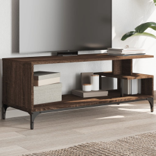 vidaXL barna tölgy szerelt fa/porszórt acél TV-szekrény 102x40x41 cm bútor
