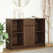 vidaXL barna tölgy szerelt fa tálalószekrény fiókos 101x35x76 cm bútor