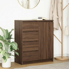 vidaXL barna tölgy szerelt fa tálalószekrény fiókos 71x35x84 cm bútor