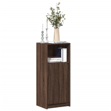 vidaXL barna tölgy szerelt fa tálalószekrény LED-del 42,5x34x100 cm bútor