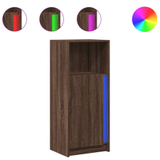 vidaXL barna tölgy szerelt fa tálalószekrény LED-del 42,5x34x100 cm (852158) bútor