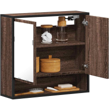 vidaXL barna tölgy szerelt fa tükrös fürdőszobaszekrény 65x20x60 cm (849263 VidaXL) fürdőszoba bútor