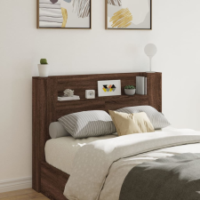 vidaXL barna tölgy színű áthidalószekrény LED-ekkel 140x16,5x103,5 cm ágy és ágykellék